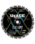 7-1/4-Inch 24-Tooth Circular Saw Blade with 5/8-Inch Arbor, Framing Wood Cutting, Carbide Tip, Thin Kerf, for Plywood, MDF, OSB, Laminated
