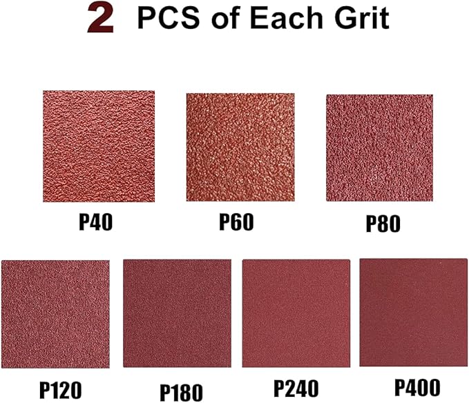 14 Pack Sanding Belt 2x48 Belt Sandpaper, 2 Each of 40 60 80 120 180 240 400 Grit Aluminum Oxide Sanding Belts for 2 X 48 Inch Belt Sander