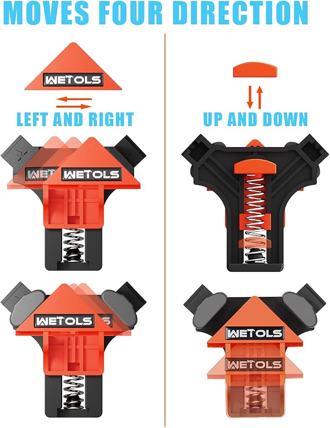 WETOLS Corner Clamp for Woodworking, 90 Degree Right Angle Clamp, Wood Clamps - Image 5