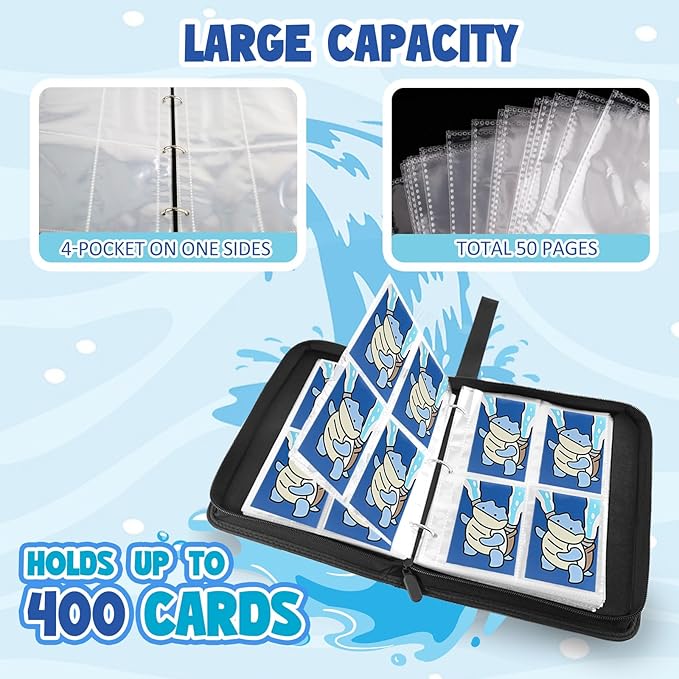 Premium Collectible Trading Card Albums，Card Binder Fits 400 Cards - Image 5