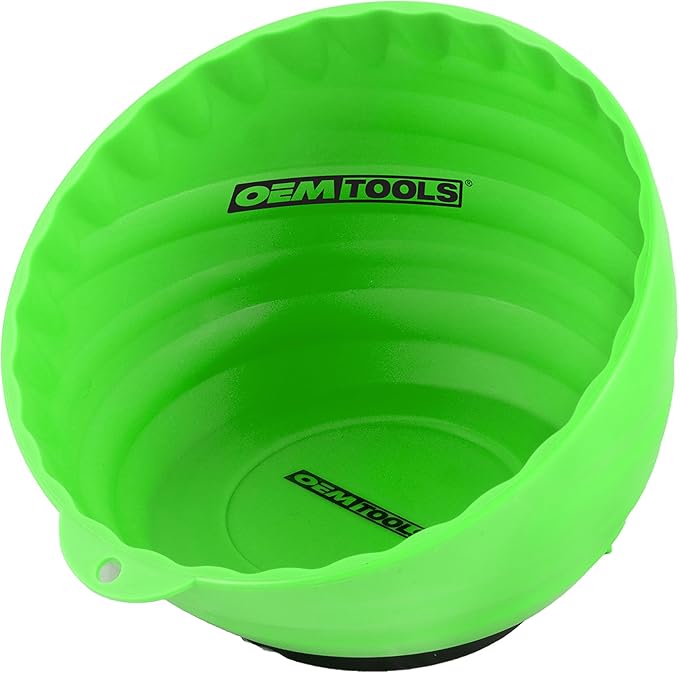 OEMTOOLS 25114 Magnetic Nut Cup, Magnetic Bowls for Holding Nuts and Bolts, 6 Inch Cup Diameter, Coated Magnet Sticks to All Ferrous Metal Work Surfaces,Green