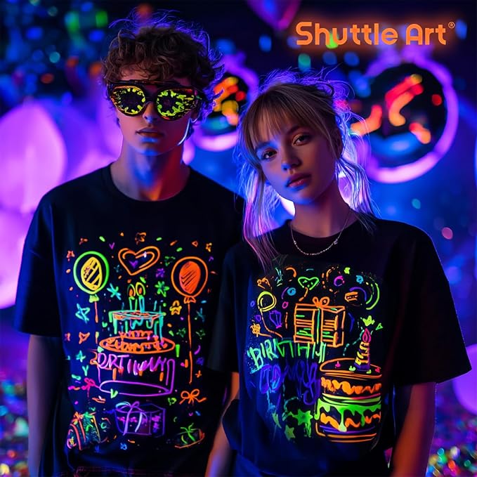 Shuttle Art Glow in the Dark Paint, 26 Colors 3D Fabric Paint - Image 5