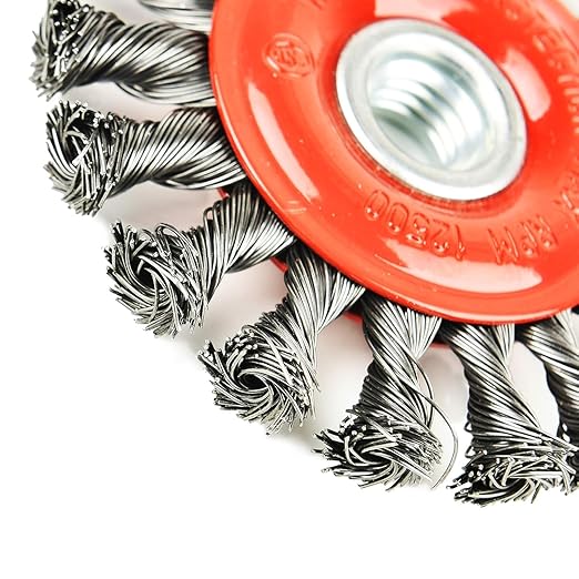 A A IN 2Pack Wire Wheel for Angle Grinder, 4 Inch Twisted Knotted Grinder Wire Wheel Brush with 5/8"-11 Threaded Arbor for Angle Grinder,Carbon Steel Wire Cup Brush for Rust,Corrosion,Paint Removal