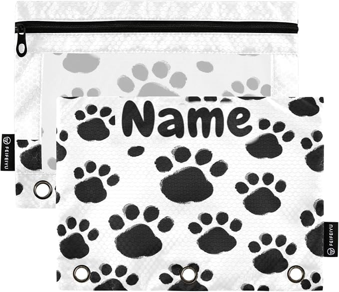 Custom Black Paws Print Pencil Pouch by BOENLE-WELCOMEYOURCOMING