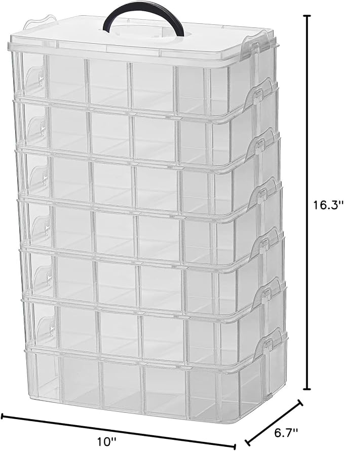Sooyee 7 Layers Stackable Storage Container, 70 Adjustable Compartments - Image 7
