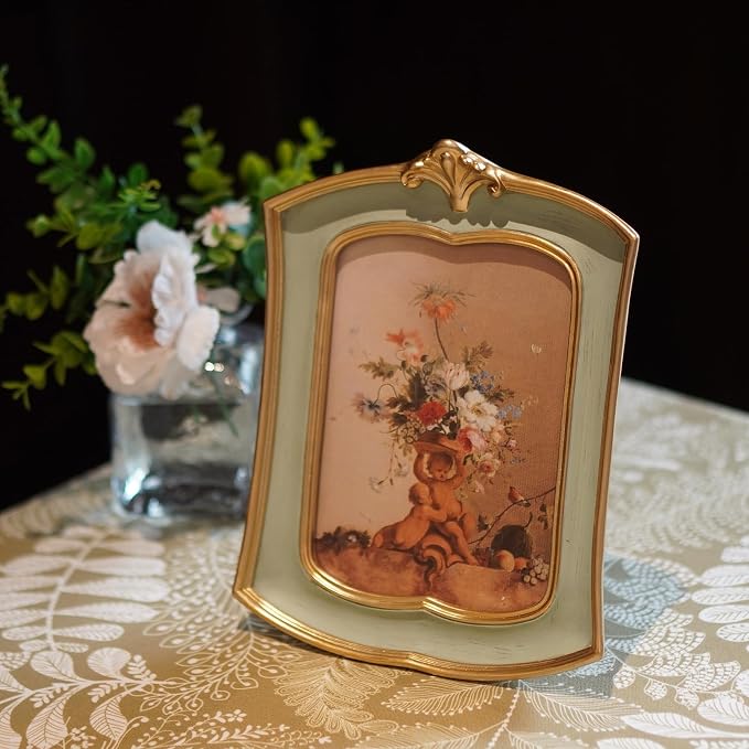Vintage Picture Frame 4x6 Antique Ornate Photo Frame Tabletop and Wall Hanging - Image 2