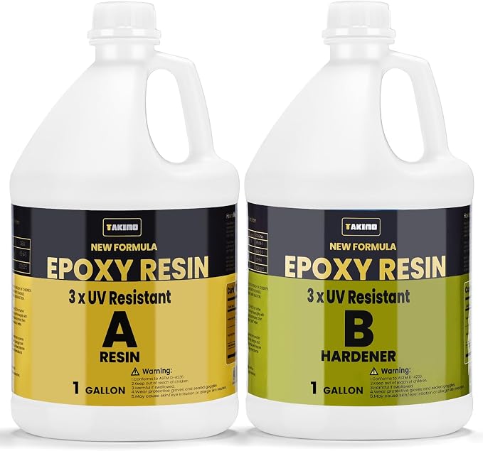 TAKIMO 2 Gallon 3×UV Resistant Resin Kit, No Bubble & Crystal Clear Epoxy Resin by TAKIMO