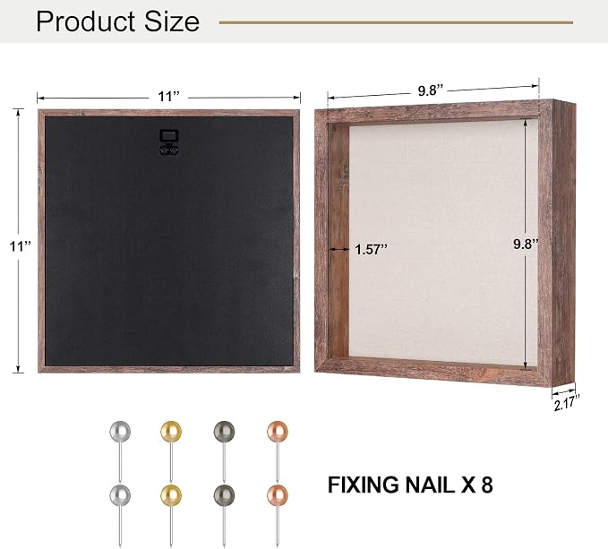 11x11 Shadow Box Frame with Linen Back - Image 6