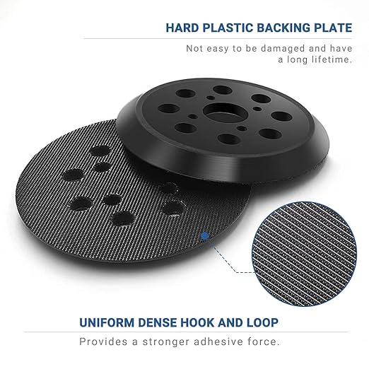 5 Inch 8 Hole Hook Replacement Pad for Ridgid OE# 300527002, Fit for Ridgid R2600 and R2601 Random Orbit Sander Backing Pad