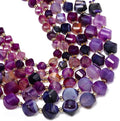 42pcs Natural Purple Striped Agate Stone Beads by Yochus