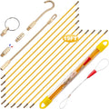 19' Fiberglass Running Electrical Wire Cable Pulling Fish Tape Kit with 5 Different Attachments and Fastener in a Carrying Case