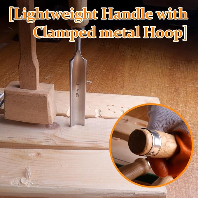 Atoplee Wood Carving Gouge Chrome Vanadium Steel Semi-Circular Carpenter Woodworking Chisel (25mm(1"))