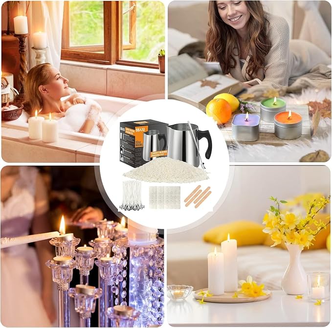 BBAXI Candle Making kit Supplies，Nature Soy Wax DIY Craft Tools - Image 8
