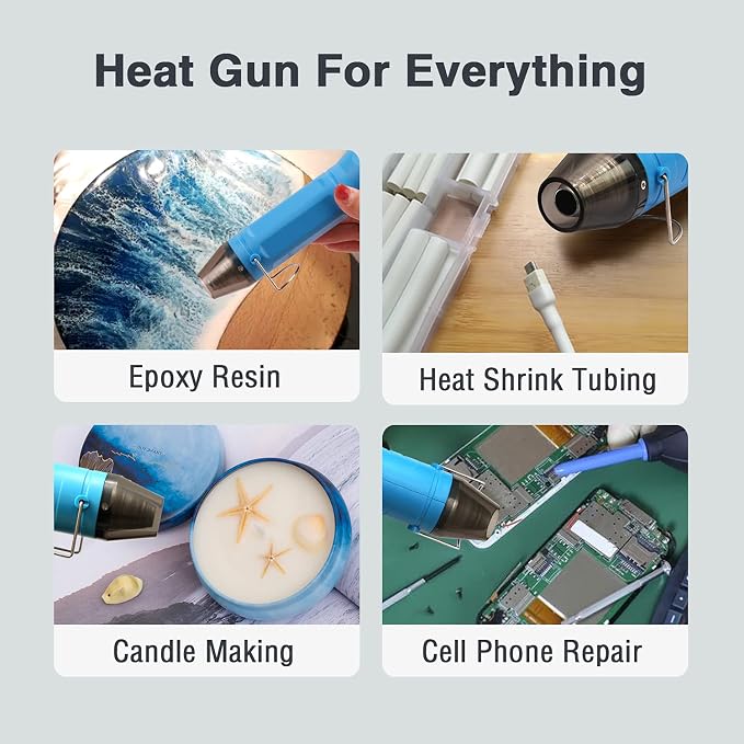 LDK Mini Heat Gun, 300W 2-Temp Settings 392℉ & 662℉ Fast Heat Hot Air Gun - Image 5