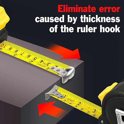 Tape Measure 25 ft, Easy Read Measuring Tape Retractable, Self-Locking Measurement Tape 1-Inch Wide x 25 ft