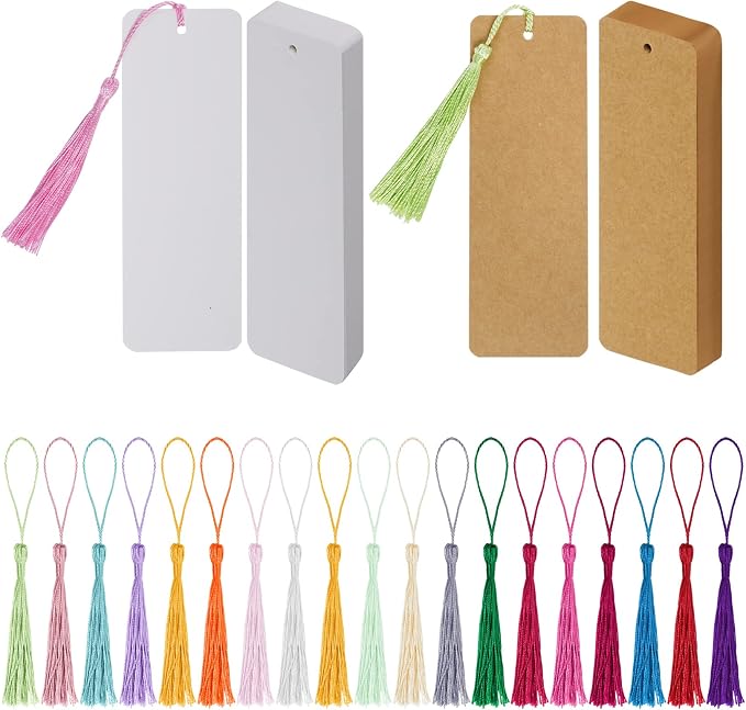 choyaxo 120 Pcs Kraft Paper Blank Bookmarks by choyaxo