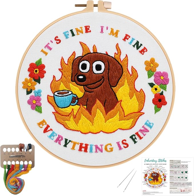 Nuberlic Cute Dog Embroidery Kits by Nuberlic