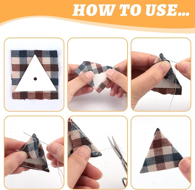 Neworkg 500 PCS 1.5" Equilateral Triangle Paper Piecing Templates, Quilting - Image 4