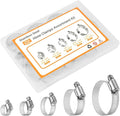 22pcs Premium Stainless Steel Hose Clamp Assortment Kit, Worm Gear Clamps, 1/4"-2" (6-51mm) Small Hose Clamps for Plumbing, Automotive, Industrial, and Home Use