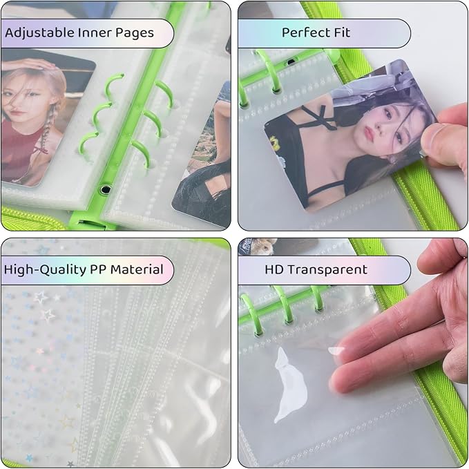 A5 Photocard Binder with 25 Pake 4-Pocket Pages, 6 Ring Photocard Holder - Image 4