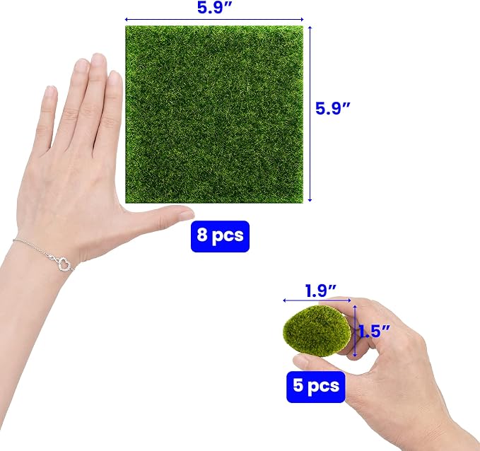 SNAIL GARDEN 13PCS Fairy Artificial Grass - Image 2