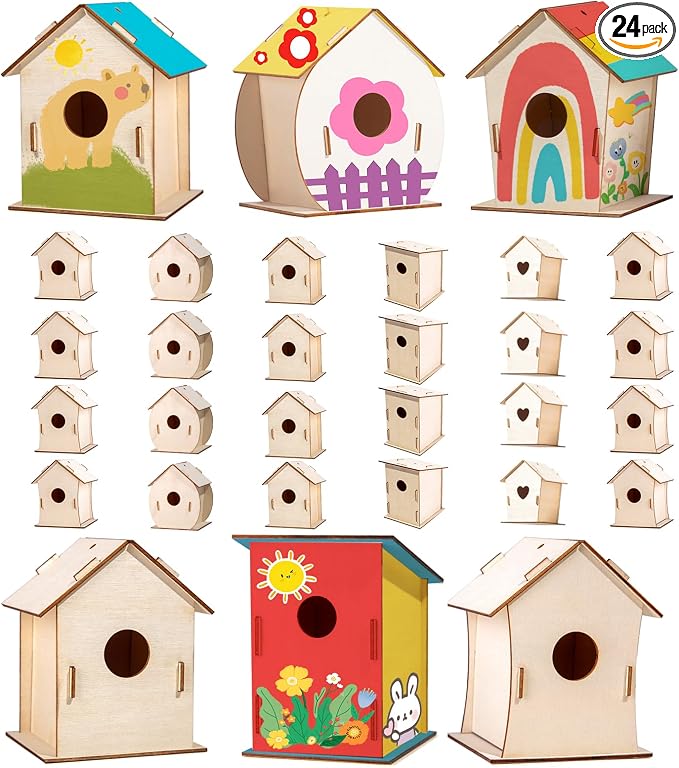 24 Sets DIY Wood Birdhouse Bulk by Unknown