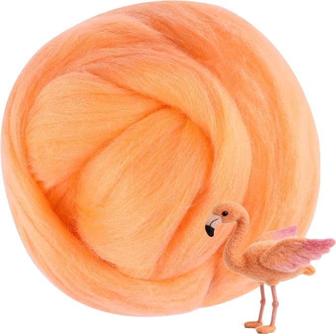 Peanut Color Wool Roving, 3.5oz Felting Wool, Soft Wool Batting by MakeEveryProductCarefully