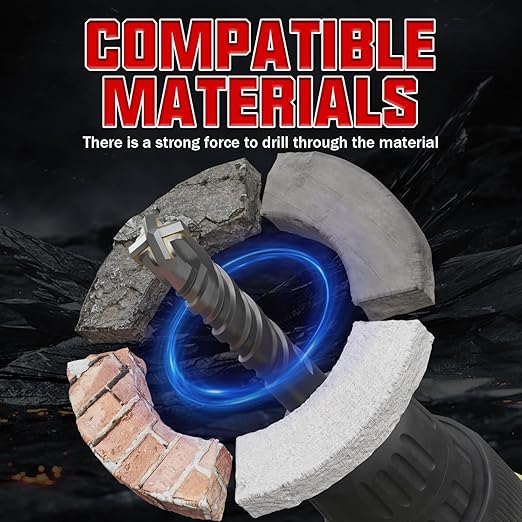 CSOOM SDS Plus Rotary Hammer Drill Bit 5/16"x8.27", Professional Concrete Drill Bit for Concrete, Brick, Stone and Cement Walls