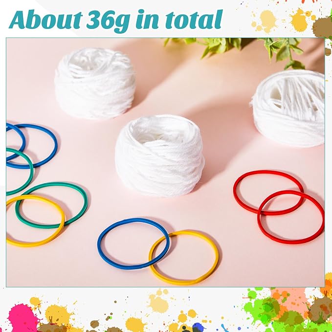 Silkfly 1200 Pcs Rubber Bands for Tie Dye and 4 Cotton Thread Balls Large - Image 3