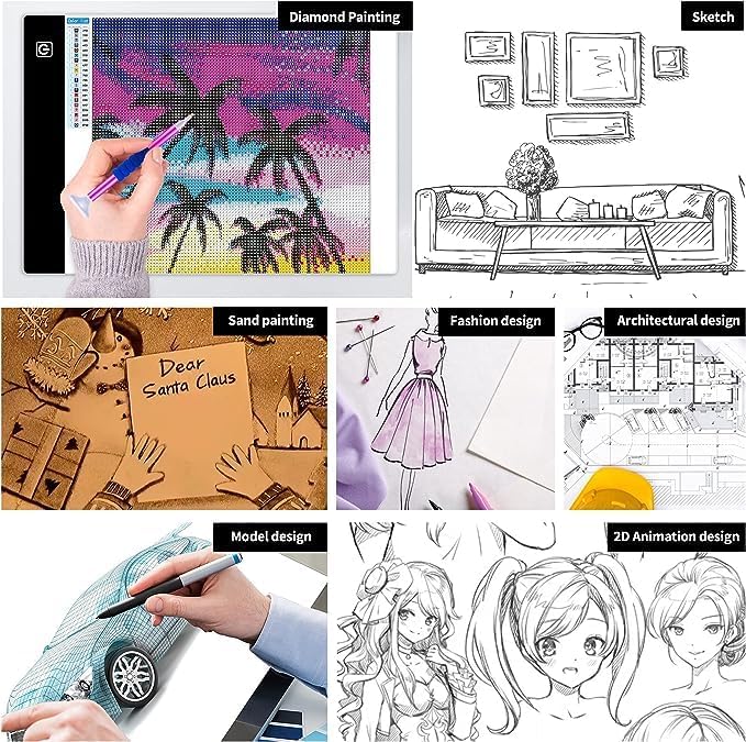 A3 LED Light Pad for Diamond Painting, Ratukall Diamond Art Light Board Kit - Image 7
