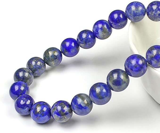 MJDCB Natural Lapis Lazuli Gemstone Loose Beads Round 12mm Energy Stone Healing - Image 2