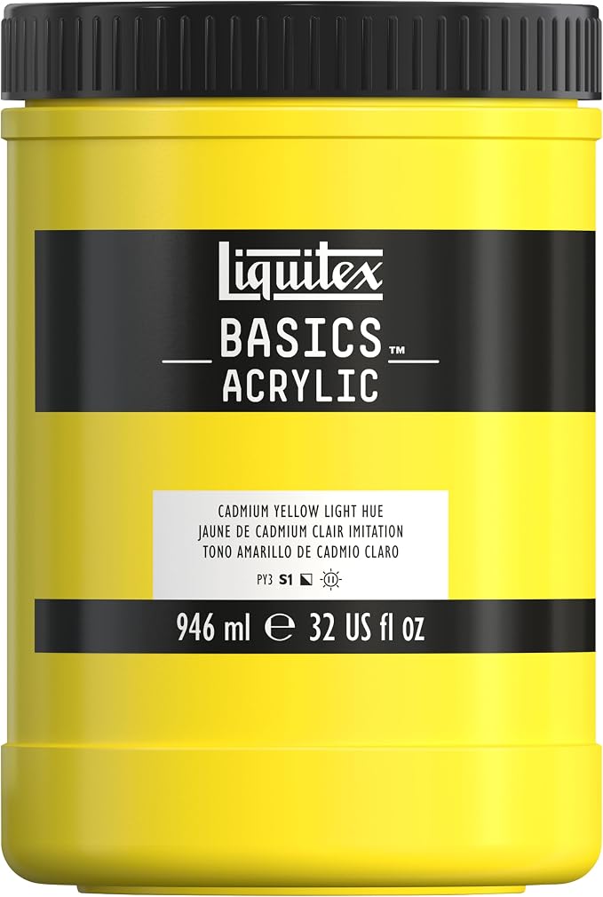 Liquitex BASICS Acrylic Paint, 946ml Jar, Cadmium Yellow Light Hue by Liquitex