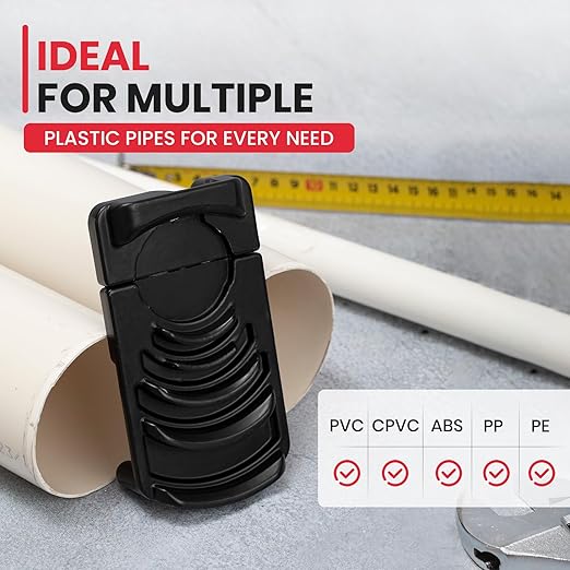 AFA Tooling - Metal Body Deburring Tool, PVC Chamfer Tool for Plastic Pipe with 1/2" Square Drive Pocket, Creates Smooth 15° Chamfered Edges, Reamer for 6 Pipe Sizes from 1-1/4" to 4", Chamfering Tool