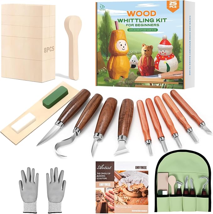 IMYMEE Wood Whittling Kit for Beginners-Complete Whittling Set by IMYMEE