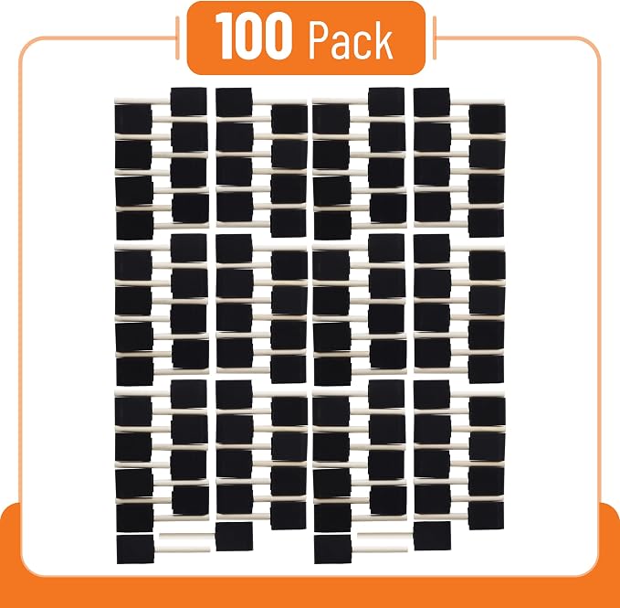 Bates Foam Paint Brushes, 100 Pack - Image 2