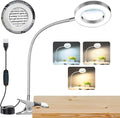 10X Magnifying Glass with Light, Clip on Mganifier with Light, 48 LED Desk Lmap by NZQXJXZ