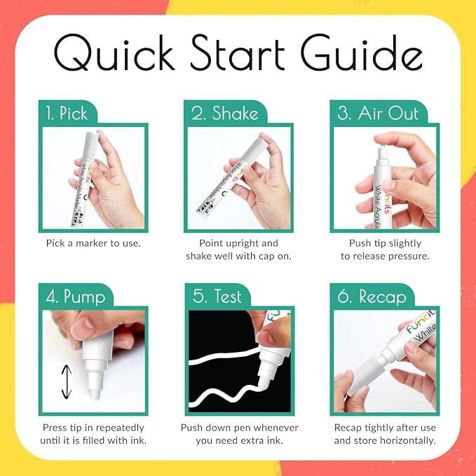 5 Acrylic White Paint Pens - Image 8