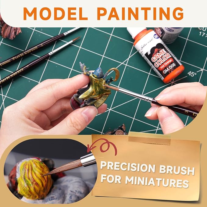 Golden Maple Kolinsky Sable Miniature Paint Brushes, Professional Detail Paint - Image 5