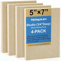 Falling in Art 4 Pack 5x7’’ Unfinished Birch Wood Panels Kit by FallinginArt