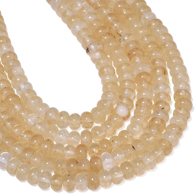 Songxi 5x8mm Natural Gold Rutilated Quartz Stone Rondelle Beads, Gemstone - Image 8