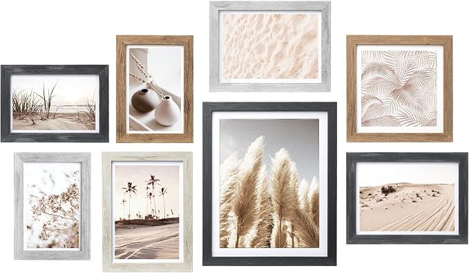 ArtbyHannah Gallery Wall Frame Set, 8 Pack Picture Frames Collage Wall Art Decor by ArtbyHannah