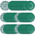 5 Inch 8 Hole Sanding Discs, 50 Pcs Wer Dry Sandpaper 800 Grit Hook and Loop Green Polyester Film Backed Sanding Disc for Random Orbital Sander Wood Car Metal Plastic (800 Grit, 50 Pack)