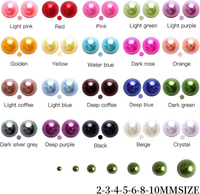 5600PCS Half Round Pearls Flatback Imitation Pearls - Image 7
