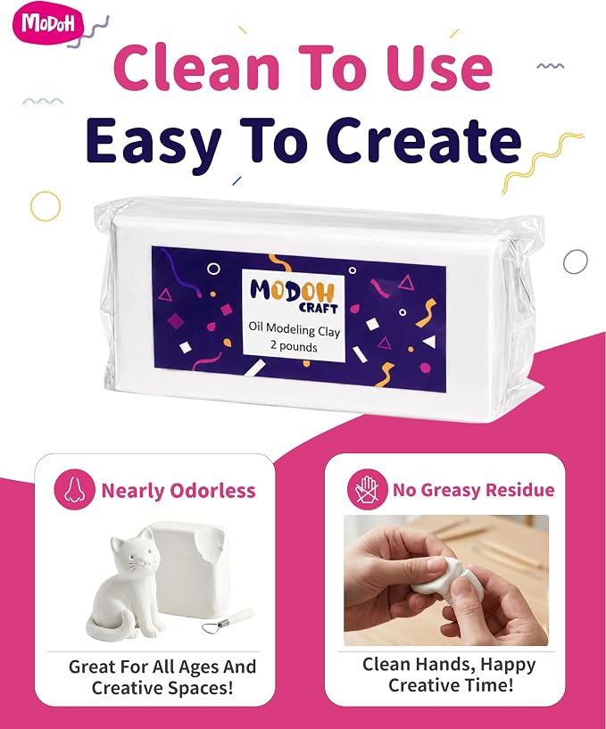 Plasticine Oil Based Modeling Clay, Non Hardening Reusable Clay, Non Toxic - Image 4
