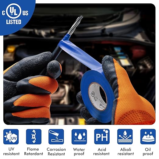 Avery Dennison Electrical Tape, 10 Rolls Professional Grade PVC Electric Tape, UL/CSA Listed ¾ in x 66 ft Insulating Vinyl Tape for Electrical, Repairs, Automotive and Equipment, Pro-36C, Blue