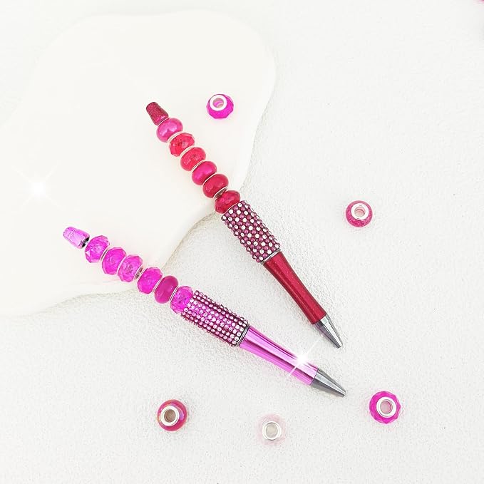 Zyehxed Large Hole Beads Red Rose Pink Fairy Wand Garden Beads - Image 5