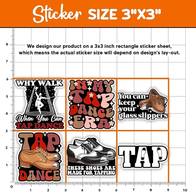 MAIANEY Tap Dance Sticker Pack – Funny Tap Dancer Vinyl Decals - Image 4