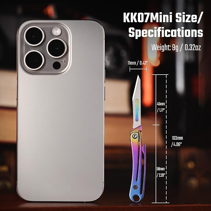 KeyUnity KK07 Rainbow Precision Craft Utility Blade Titanium Handle Mini - Image 7