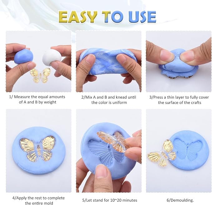 Silicone Putty, 7/8 LB Flexible Silicone Mold Making Kit -1:1 Mixing Ratio | - Image 7