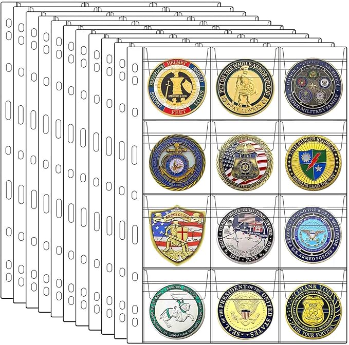 132 Pockets Coin Binder Collection Supplies Pages, Standard 9 Hole Coin by Xxmbbjy